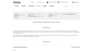 
                            9. PROVISIO - Support Request: ADP Secure Login Timeout