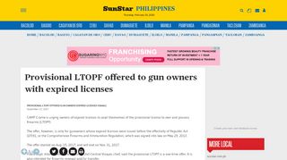 
                            10. Provisional LTOPF offered to gun owners with expired licenses ...