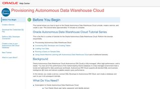 
                            8. Provisioning Autonomous Data Warehouse Cloud - Oracle