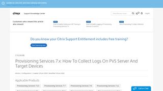 
                            12. Provisioning Services 7.x: How To Collect Logs On PVS Server And ...