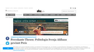 
                            12. Provokante Thesen: Politologin Svenja Ahlhaus gewinnt Preis - Shz