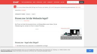 
                            8. Proxer.me: Ist die Webseite legal? - CHIP