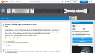 
                            10. Proxmox: unable to login into new Arch container : homelab - Reddit