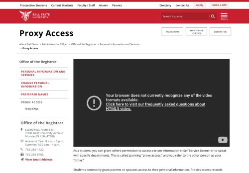 
                            3. Proxy Access | Ball State University
