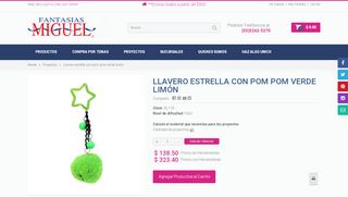 
                            13. Proyectos - Llavero Estrella Con Pom Pom Verde Limón - Fantasias ...