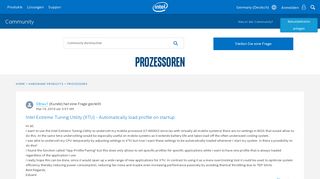 
                            1. Prozessoren Forum - Intel® Community Forum