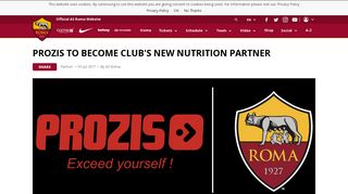 
                            12. Prozis to become club's new nutrition partner - AS Roma
