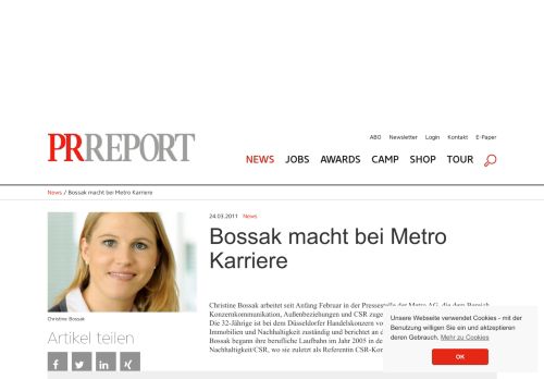 
                            10. PRReport | Bossak macht bei Metro Karriere