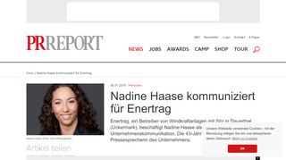 
                            13. PRReport | Nadine Haase kommuniziert für Enertrag