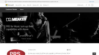
                            13. PRS for Music turn up their capabilities with Azure