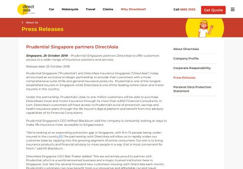 
                            10. Prudential Singapore partners DirectAsia | DirectAsia Insurance
