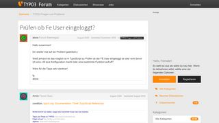 
                            6. Prüfen ob Fe User eingeloggt? — TYPO3 Forum