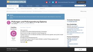 
                            4. Prüfungen und Prüfungsordnung Diploma - Fernstudium-Infos.de