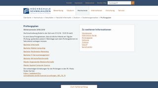 
                            4. Prüfungsplan der Fakultät Informatik - Hochschule Schmalkalden