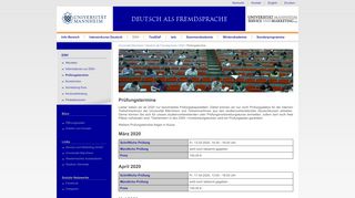 
                            3. Prüfungstermine - Deutsch als Fremdsprache Universität Mannheim