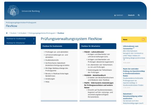
                            2. Prüfungsverwaltungssystem FlexNow - Otto-Friedrich ... - Uni Bamberg