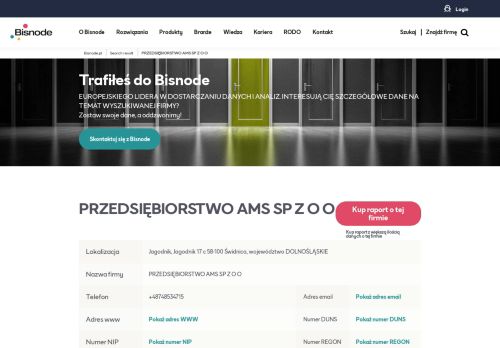 
                            12. PRZEDSIĘBIORSTWO AMS SP Z O O, telefon, krs, adres, nip, regon ...