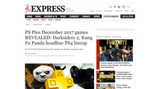 
                            11. PS Plus December 2017 games REVEALED - Darksiders 2, Kung Fu ...