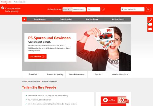 
                            5. PS-Sparen und Gewinnen | Kreissparkasse Ludwigsburg