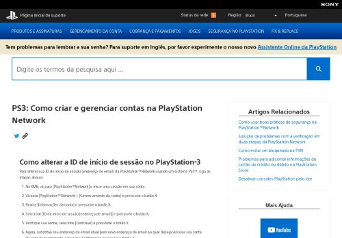 
                            7. PS3: Como criar e gerenciar contas na PlayStation Network