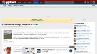 
                            4. PS3 does not accept new PSN account - GTPlanet