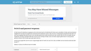 
                            12. Ps3 & E-mail passwort vergessen - Gutefrage