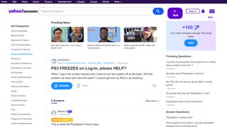 
                            10. PS3 FREEZES on Log-In, please HELP? | Yahoo Answers