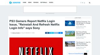 
                            9. PS3 Gamers Report Netflix Login Issue, 