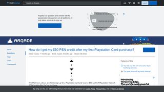 
                            8. ps3 - How do I get my $50 PSN credit after my first Playstation ...