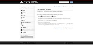 
                            10. PS3™ | If you forget your password - Playstation.net