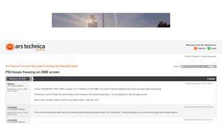 
                            13. PS3 keeps freezing on XMB screen - Ars Technica OpenForum