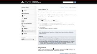
                            6. PS3™ | Logge på/logge av - Playstation.net