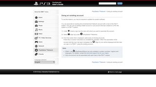 
                            5. PS3™ | Using an existing account - Playstation.net