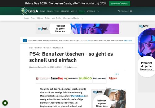 
                            9. PS4: Benutzer löschen – so geht es schnell und einfach – GIGA