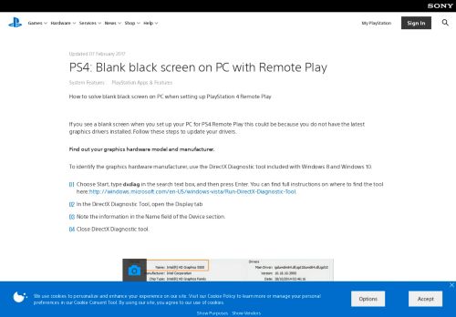 
                            2. PS4: Blank black screen on PC with Remote Play - PlayStation