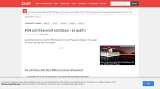 
                            4. PS4 mit Passwort schützen - so geht's - CHIP