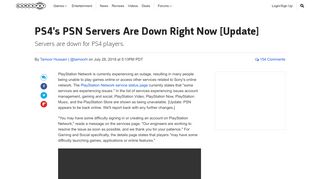 
                            12. PS4's PSN Servers Are Down Right Now [Update] - GameSpot