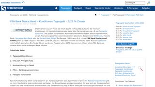 
                            5. PSA Direktbank - Konditionen Tagesgeld mit 0,40 % - Sparkonto.org