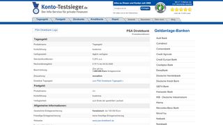 
                            8. PSA Direktbank Tagesgeld und Festgeld - Konto-Testsieger.de