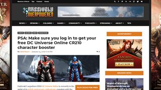 
                            11. PSA: Make sure you log in to get your free DC Universe Online ...