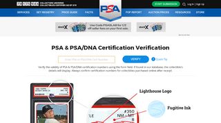 
                            3. PSA & PSA/DNA Certification Verification - PSA Card