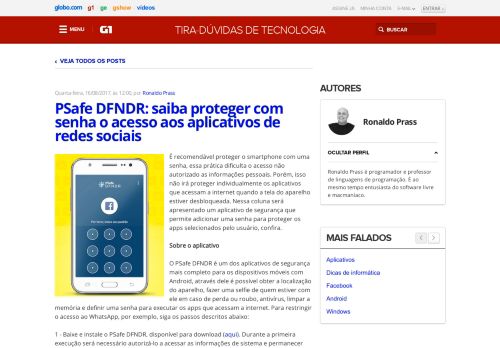 
                            13. PSafe DFNDR: saiba proteger com senha o acesso aos aplicativos de ...