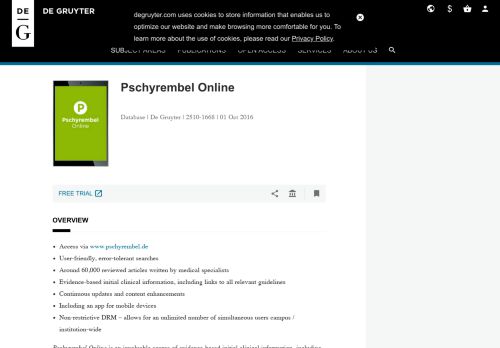 
                            2. Pschyrembel Online - De Gruyter