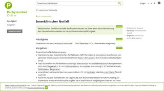 
                            12. Pschyrembel Online | Innerklinischer Notfall