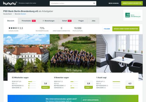 
                            6. PSD Bank Berlin-Brandenburg eG als Arbeitgeber: Gehalt, Karriere ...