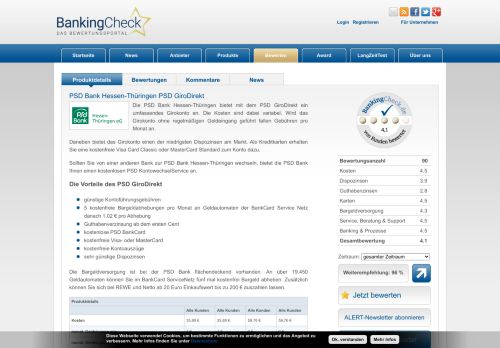 
                            13. PSD Bank Hessen-Thüringen PSD GiroDirekt | BankingCheck.de