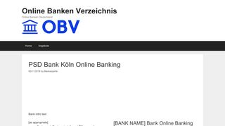
                            9. PSD Bank Köln Online Banking | Online Banken Verzeichnis