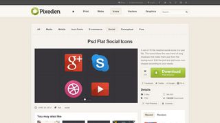 
                            8. Psd Flat Social Icons | Social Icons | Pixeden