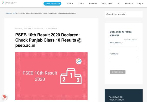 
                            6. PSEB 10th Result 2019: Check PSEB 10th Result online @ pseb.ac.in.