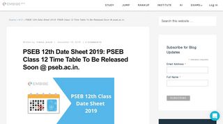 
                            5. PSEB 12th Date Sheet 2019: PSEB Class 12 Time Table To Be ...